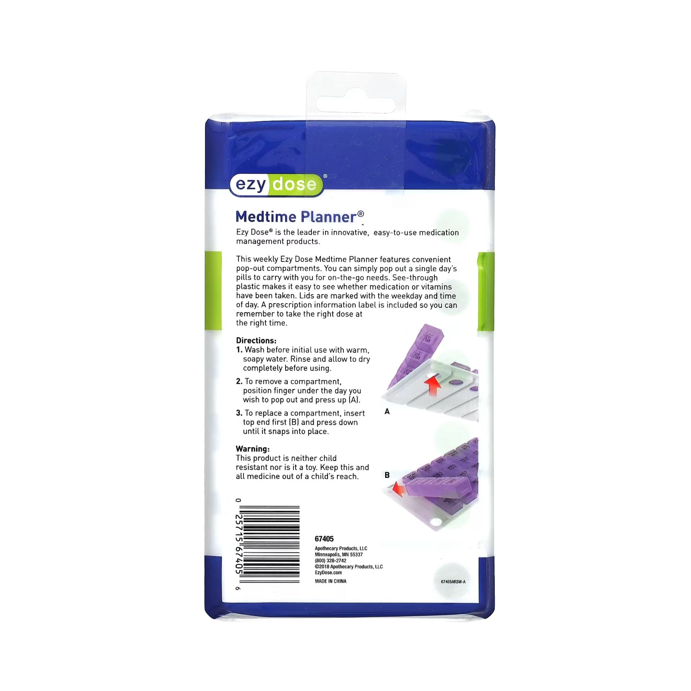Ezy Dose Weekly 1 Day Pill Planner