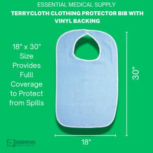 Essential Medical Terrycloth Bib Blue