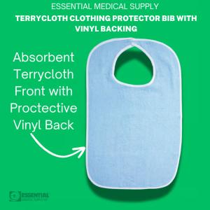 Essential Medical Terrycloth Bib Blue