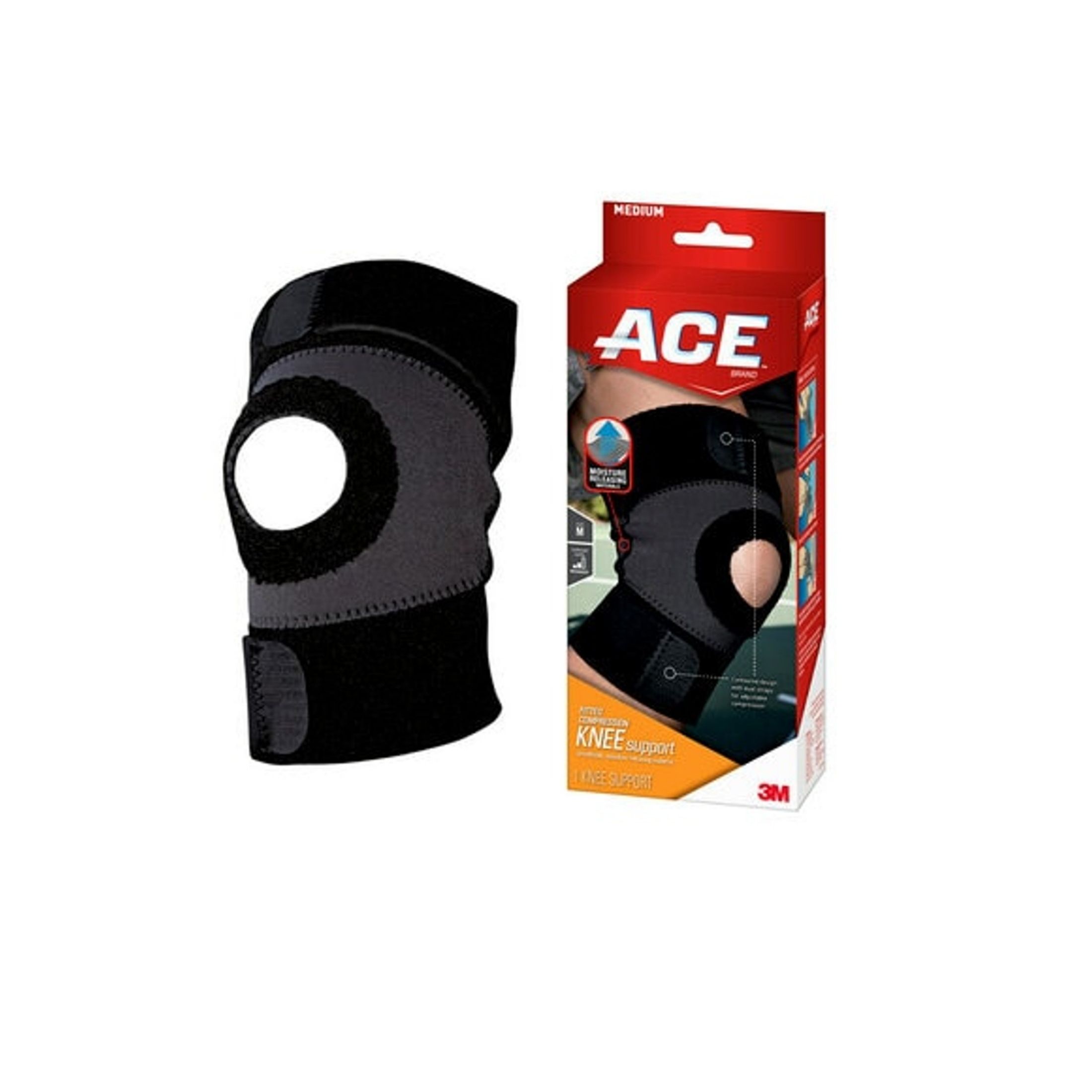 Ace 3M 209602 Moisture Control Knee Support, Medium