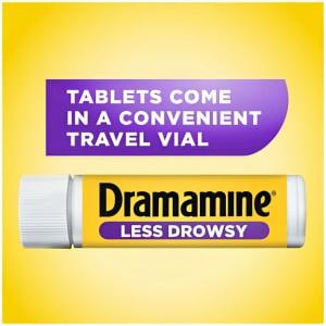 Dramamine All Day Less Drowsy Motion Sickness Relief Tablets, 25 Mg, 8 Count