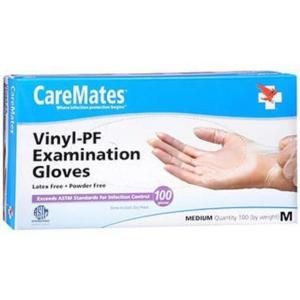 CareMates Vinyl-PF Examination Gloves, Medium