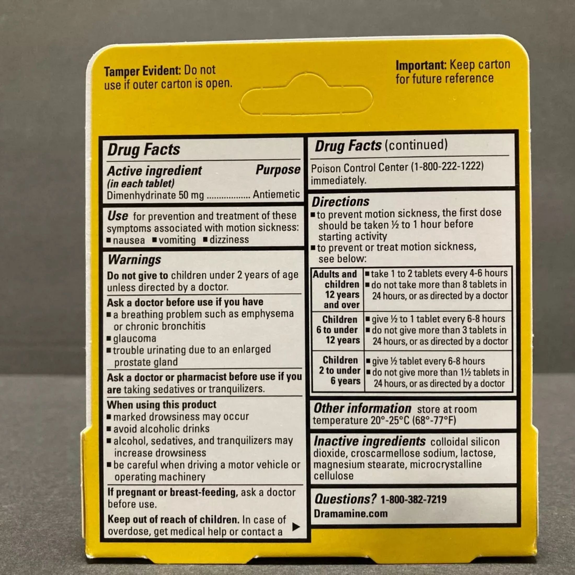 Dramamine Tablets Original Formula 50 Mg Motion Sickness Relief
