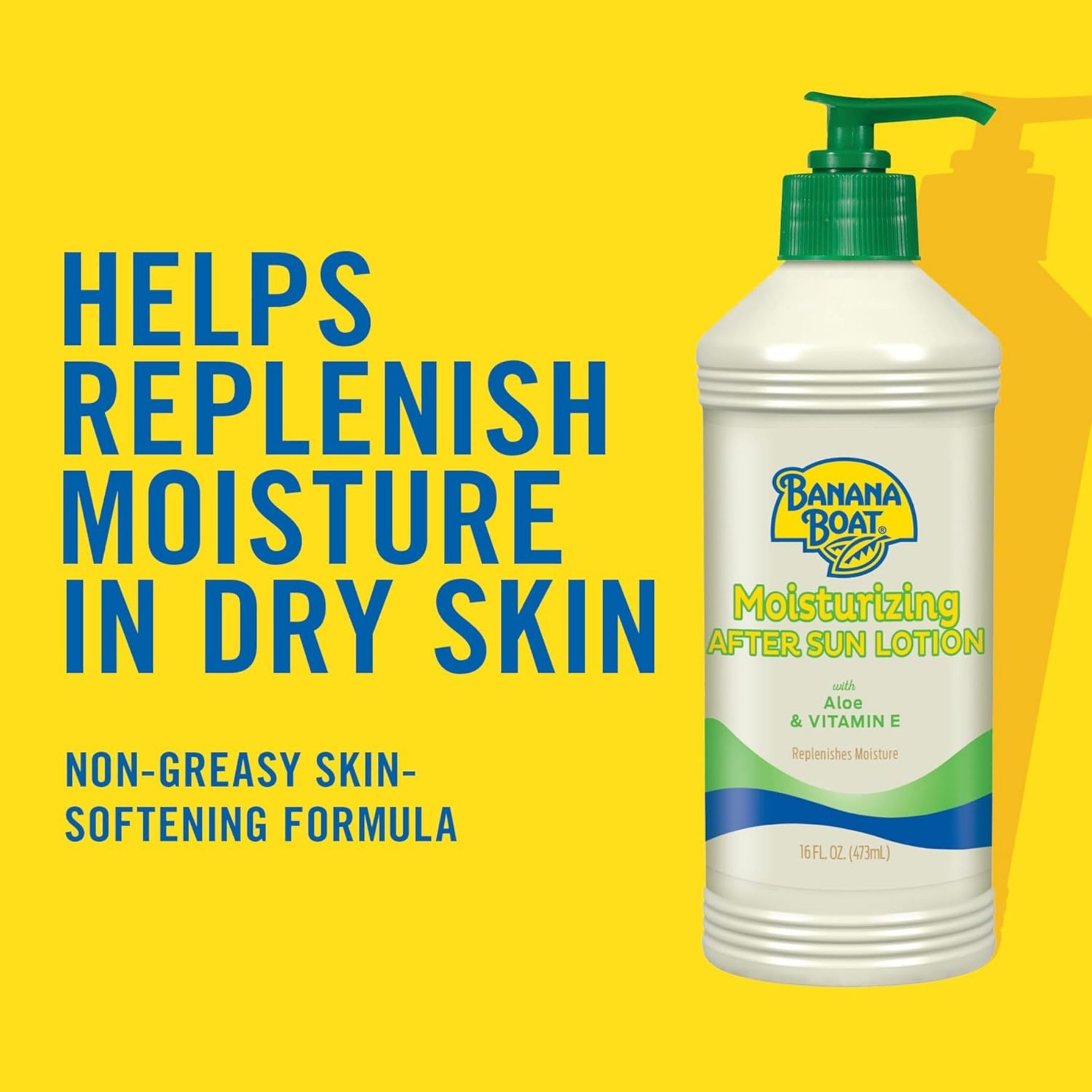 Banana Boat Moisturizing After Sun Lotion With Aloe & Vitamin E, 16 Fl Oz (473 Ml)