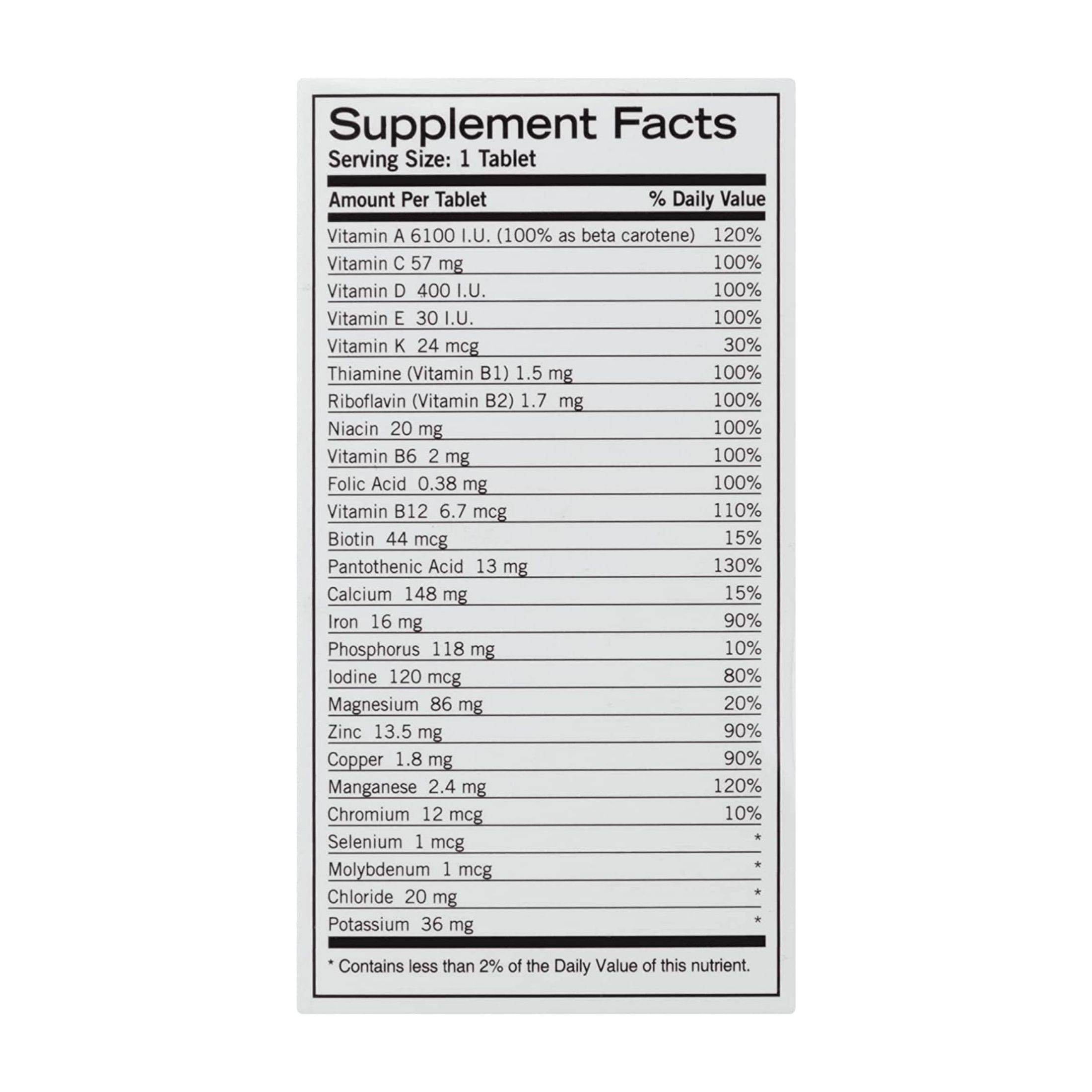 Geritol Multivitamin Multimineral Nutrition Support Tablets 100 Count