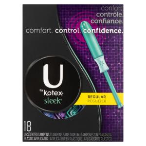 U by Kotex Sleek Tampons, Plastic, Regular, Unscented
