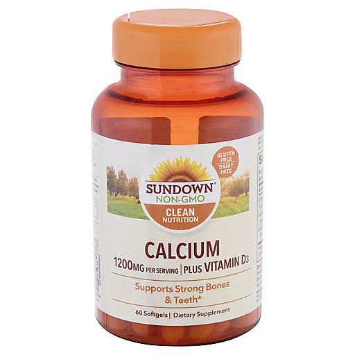 Sundown Naturals, Calcium, Plus Vitamin D3, 1,200 Mg, 60 Softgels (600 Mg Per Softgel)