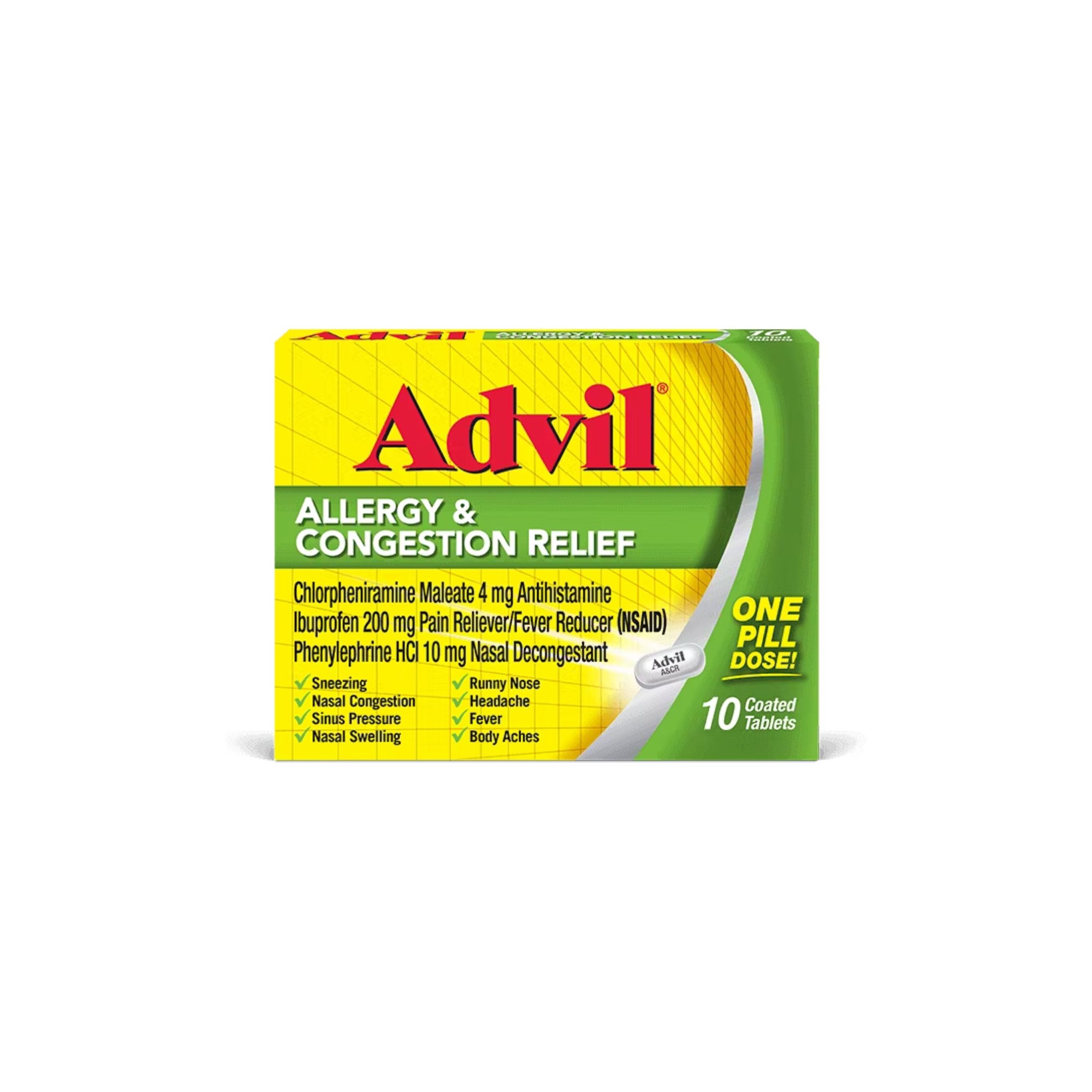 Advil Allergy And Congestion Relief Coated Tablets