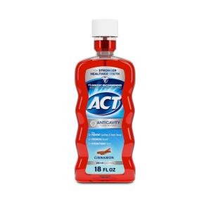Act Fluoride Mouthwash, Anticavity, Cinnamon, Zero Alcohol 18 Fl Oz