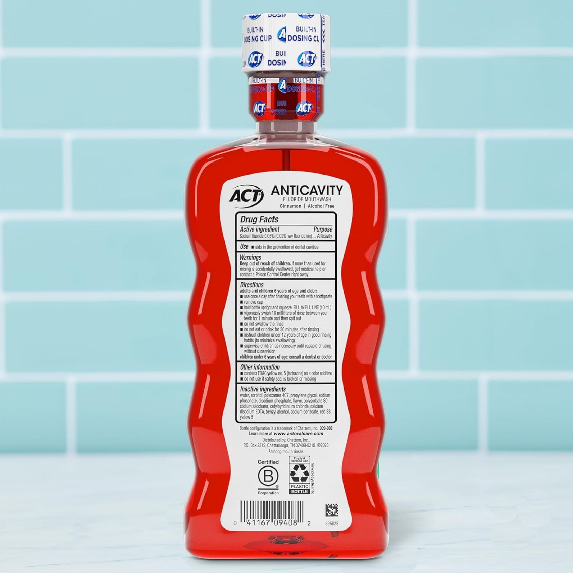 Act Fluoride Mouthwash, Anticavity, Cinnamon, Zero Alcohol 18 Fl Oz