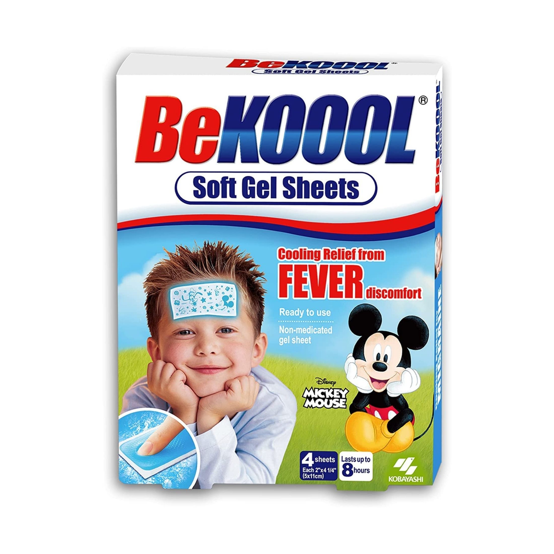 Be Koool Immediate Cooling Fever Reducing Soft Gel Sheets For Kids