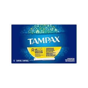 Tampax Cardboard Tampons Regular Absorbency, Anti-Slip Grip, LeakGuard Skirt, Unscented