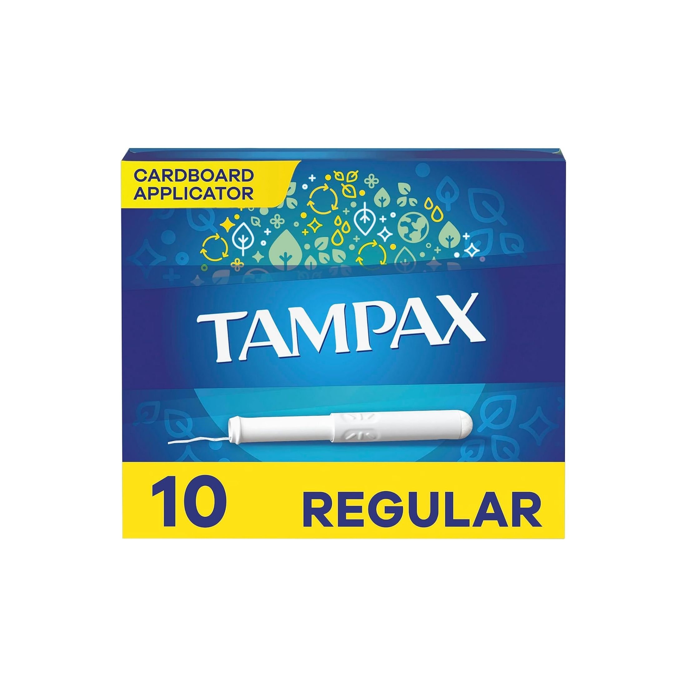 Tampax Cardboard Tampons Regular Absorbency, Anti-Slip Grip, LeakGuard Skirt, Unscented
