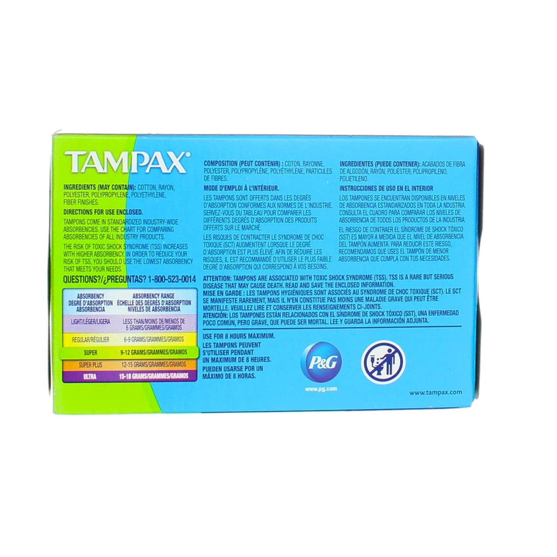 Tampax Cardboard Applicator Tampons Super Absorbency