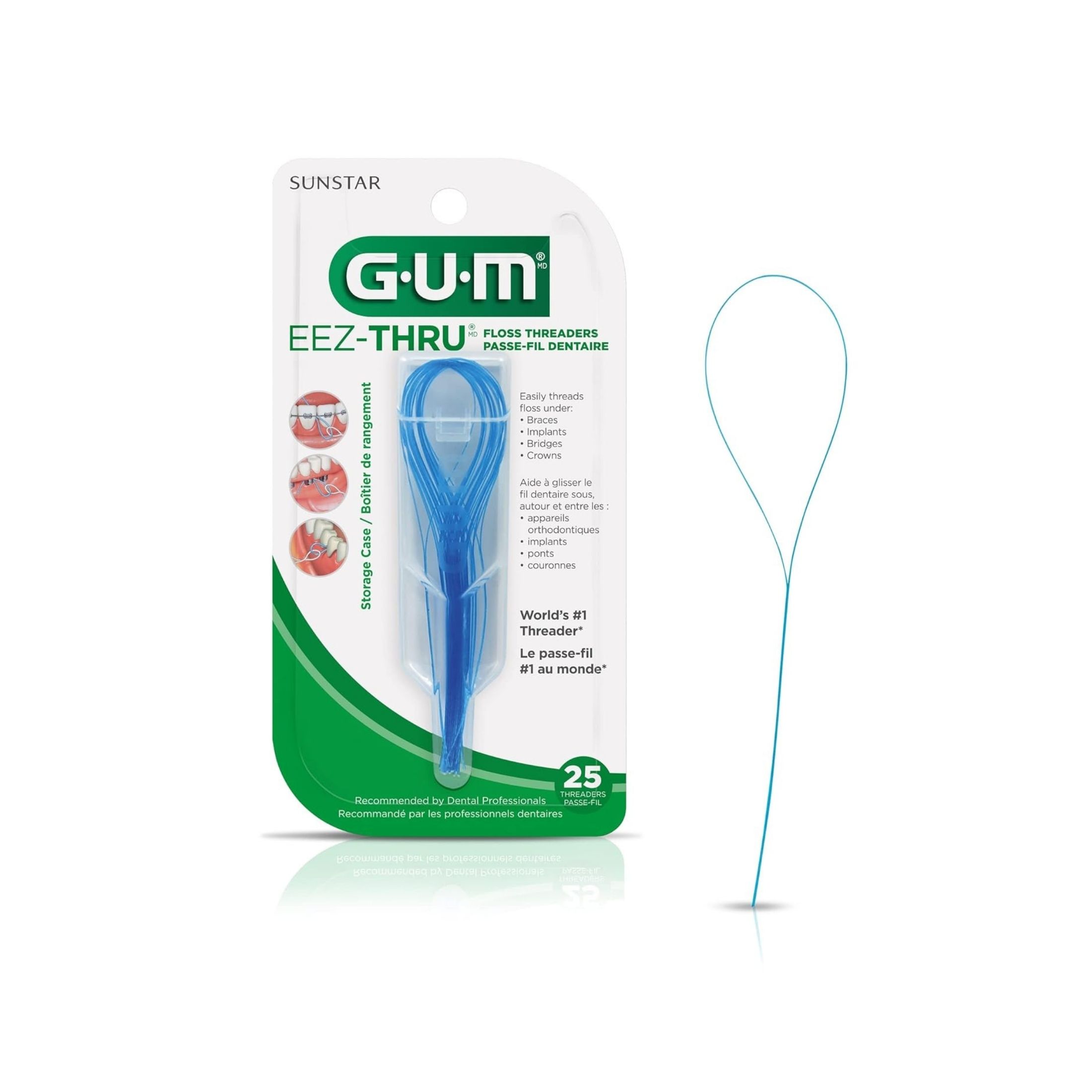 GUM SUNSTAR Eez-Thru Floss Threaders - 25ct