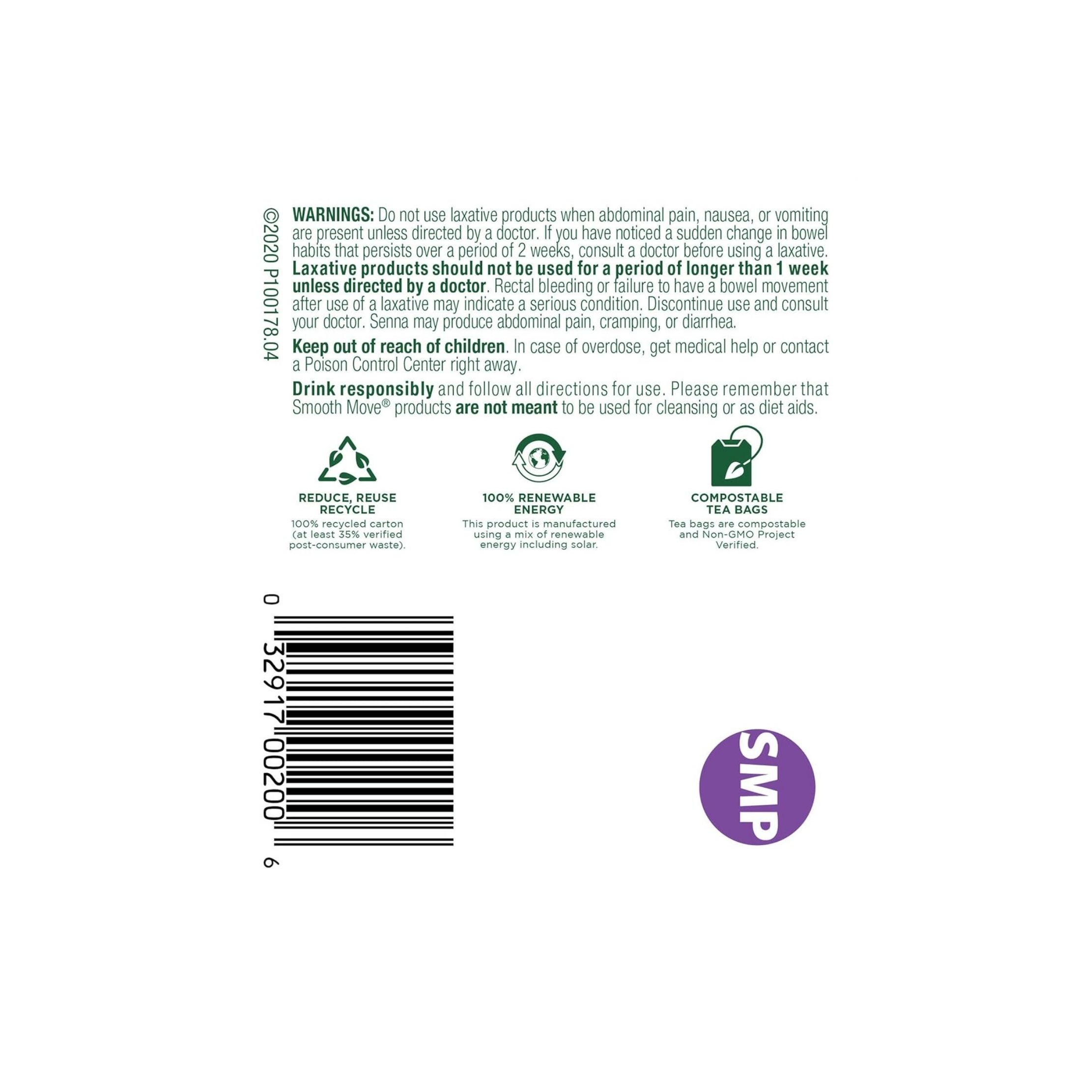 Traditional Medicinals Organic, Original With Senna, Smooth Move, Bags Herbal Tea