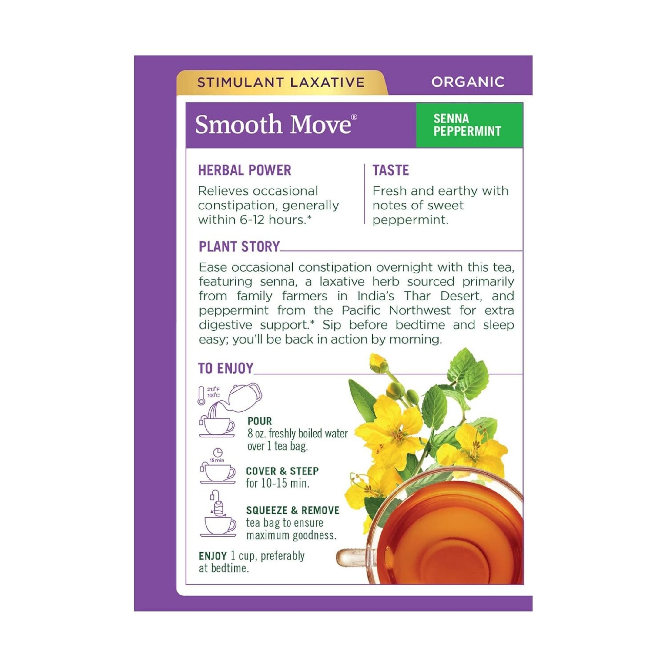 Traditional Medicinals Organic, Original With Senna, Smooth Move, Bags Herbal Tea