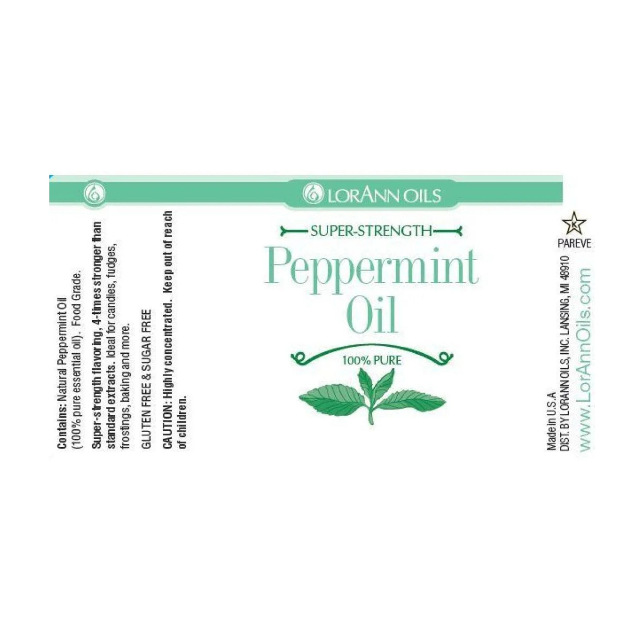 LorAnn Gourmet Natural Peppermint Oil 0.125 Oz