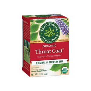 Traditional Medicinals Herbal Supplement, Organic, Original With Slippery Elm, Throat Coat, Tea Bags
