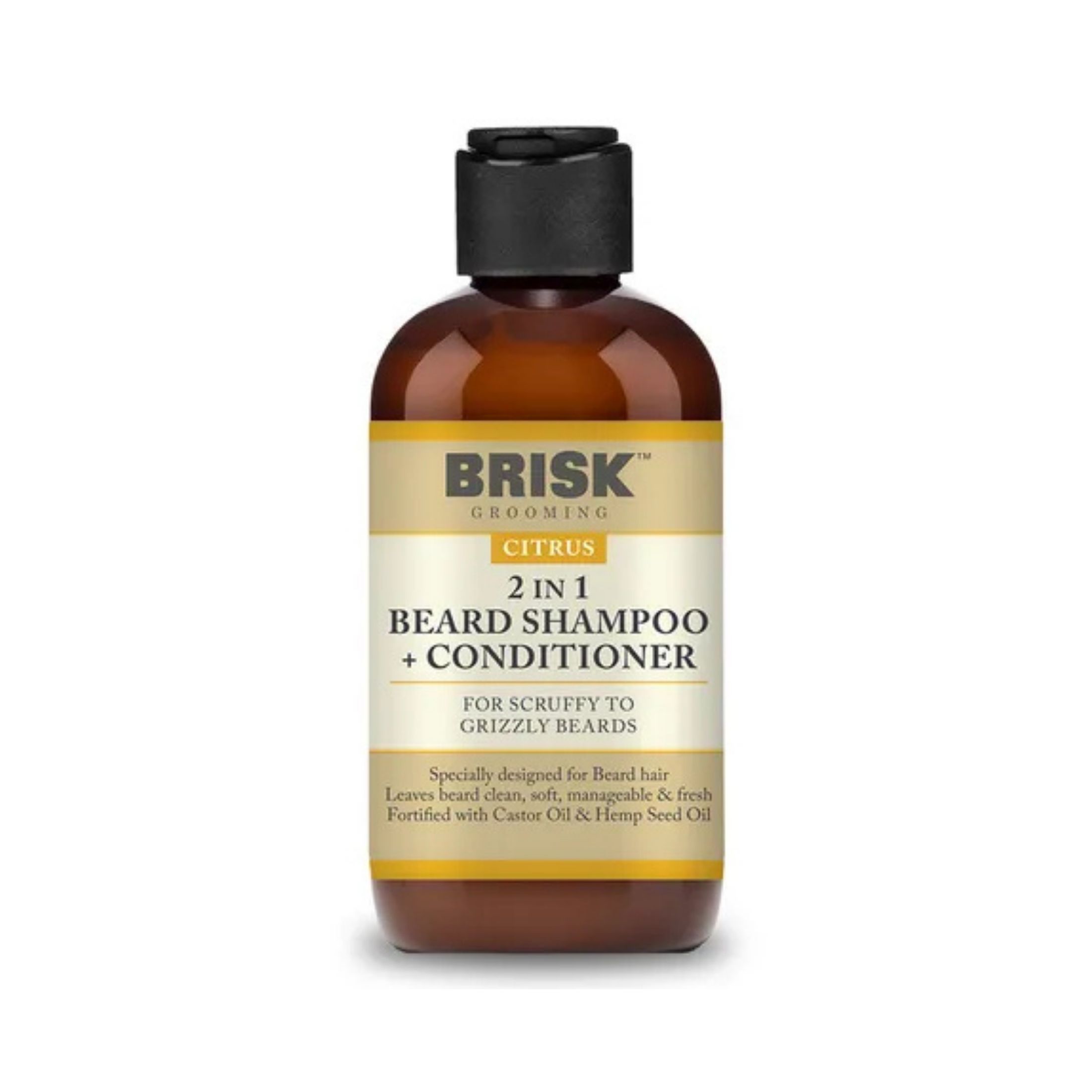 Brisk Grooming Beard Shampoo + Conditioner, Citrus, 2 In 1 5.1 Fl Oz