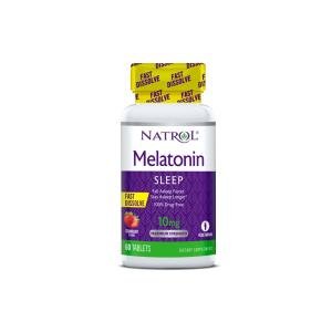 Natrol Maximum Strength Strawberry Flavor Melatonin Sleep Tablets Value Size, 10 Mg