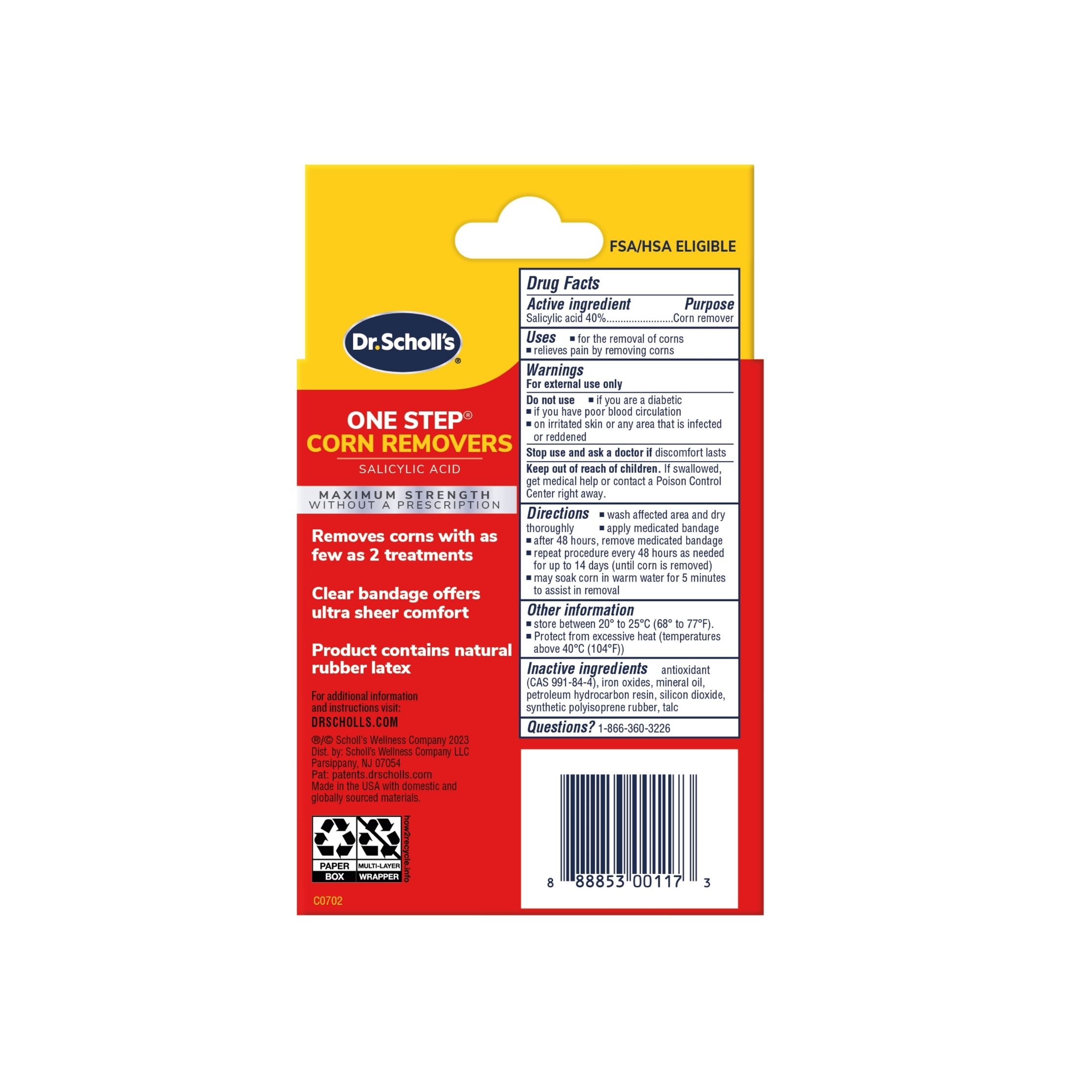 Dr. Scholl's Maximum Strength One Step Corn Removers 6 Bandages