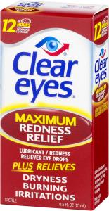 Clear Eyes Maximum Redness Relief Lubricant/Redness Reliever Eye Drops, 0.5 Fl Oz