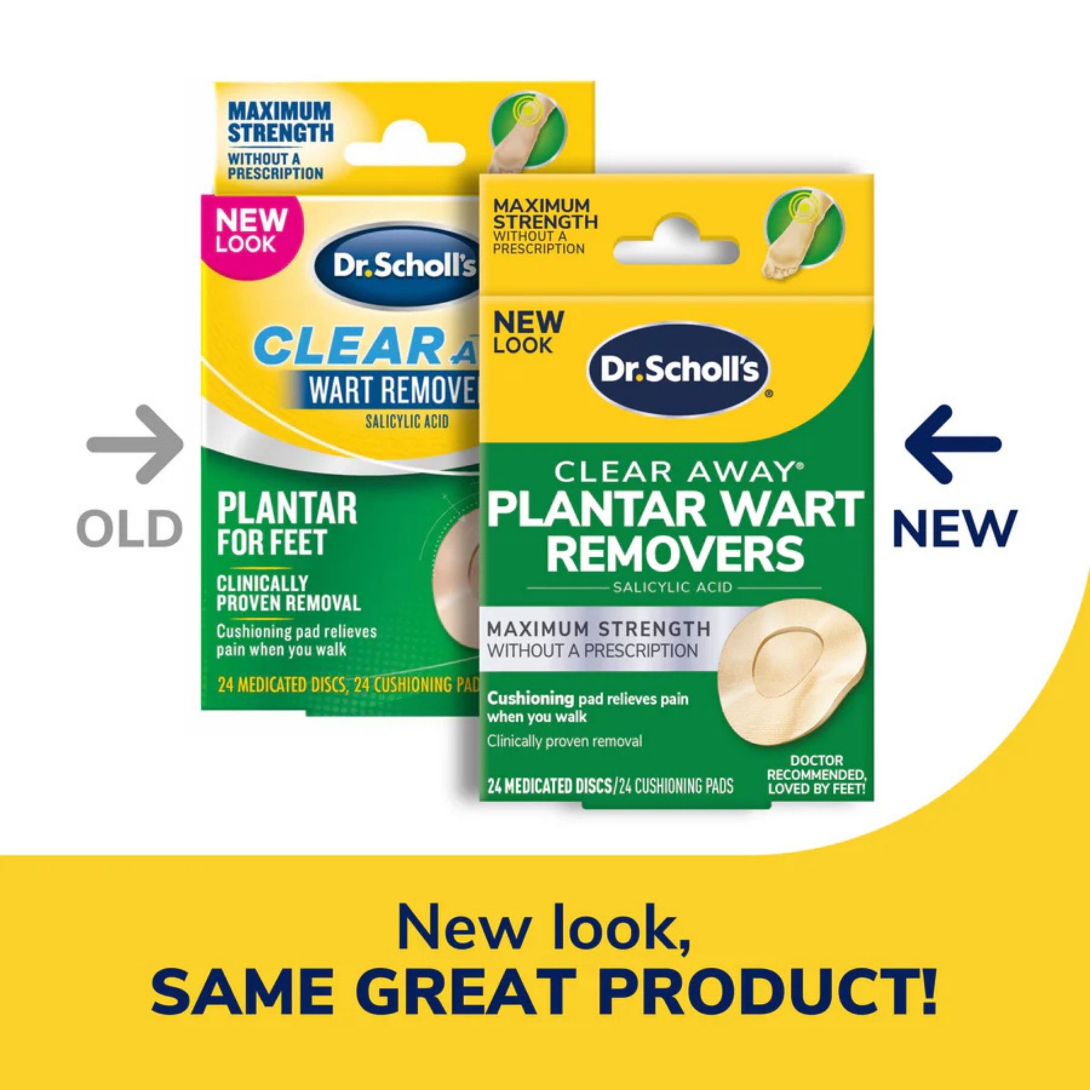 Dr. Scholl's Clear Away Plantar Wart Removers Maximum Strength Medicated Discs
