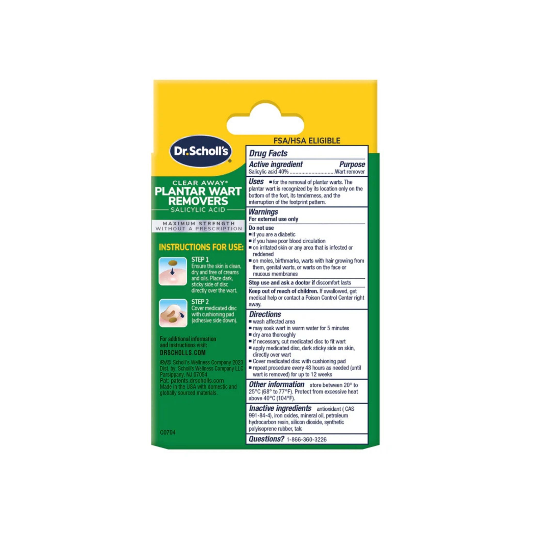 Dr. Scholl's Clear Away Plantar Wart Removers Maximum Strength Medicated Discs
