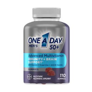 One A Day Advanced Multivitamin, Immunity + Brain Support, Men's 50+, Gummies