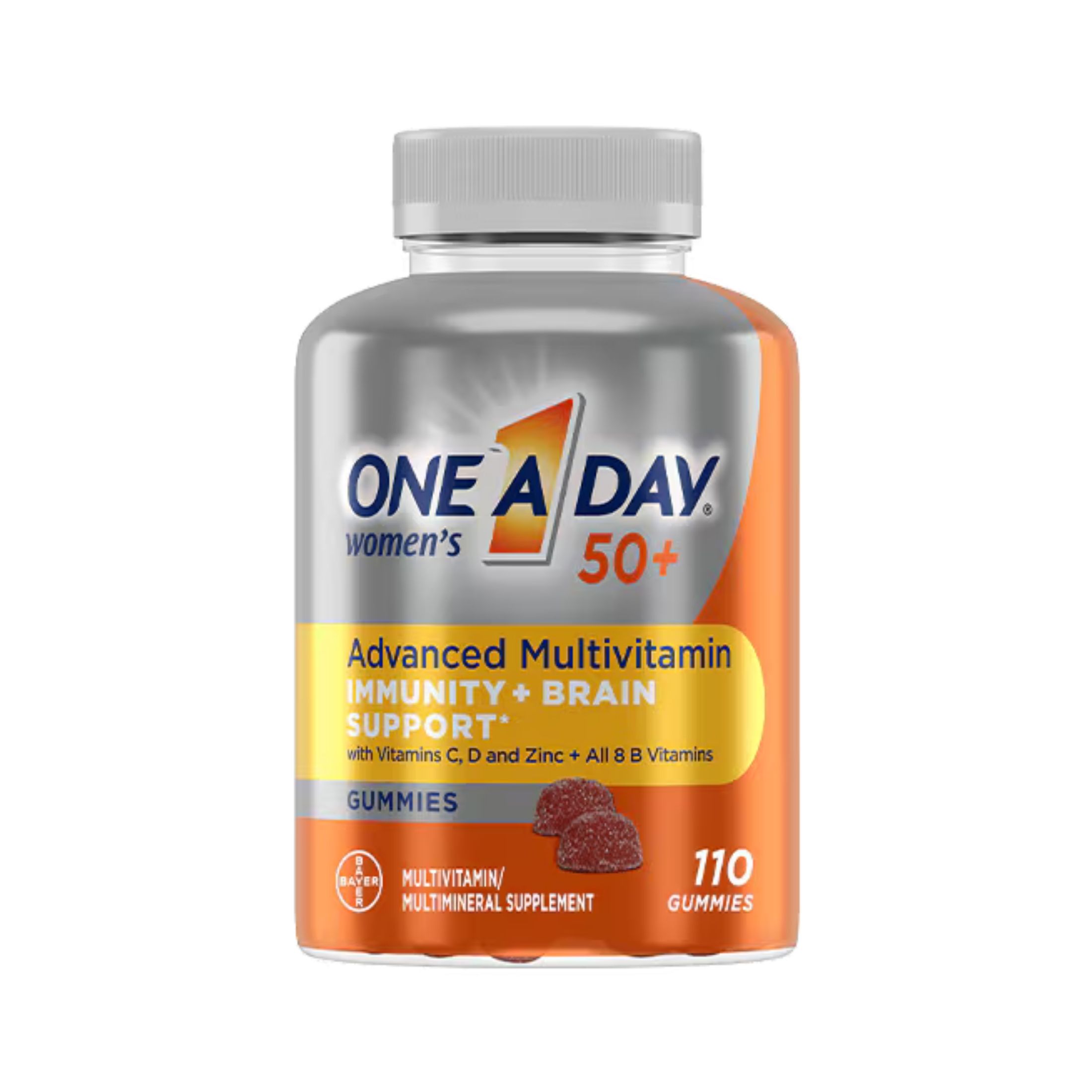 One A Day Advanced Multivitamin, Immunity + Brain Support, Women's 50+, Gummies