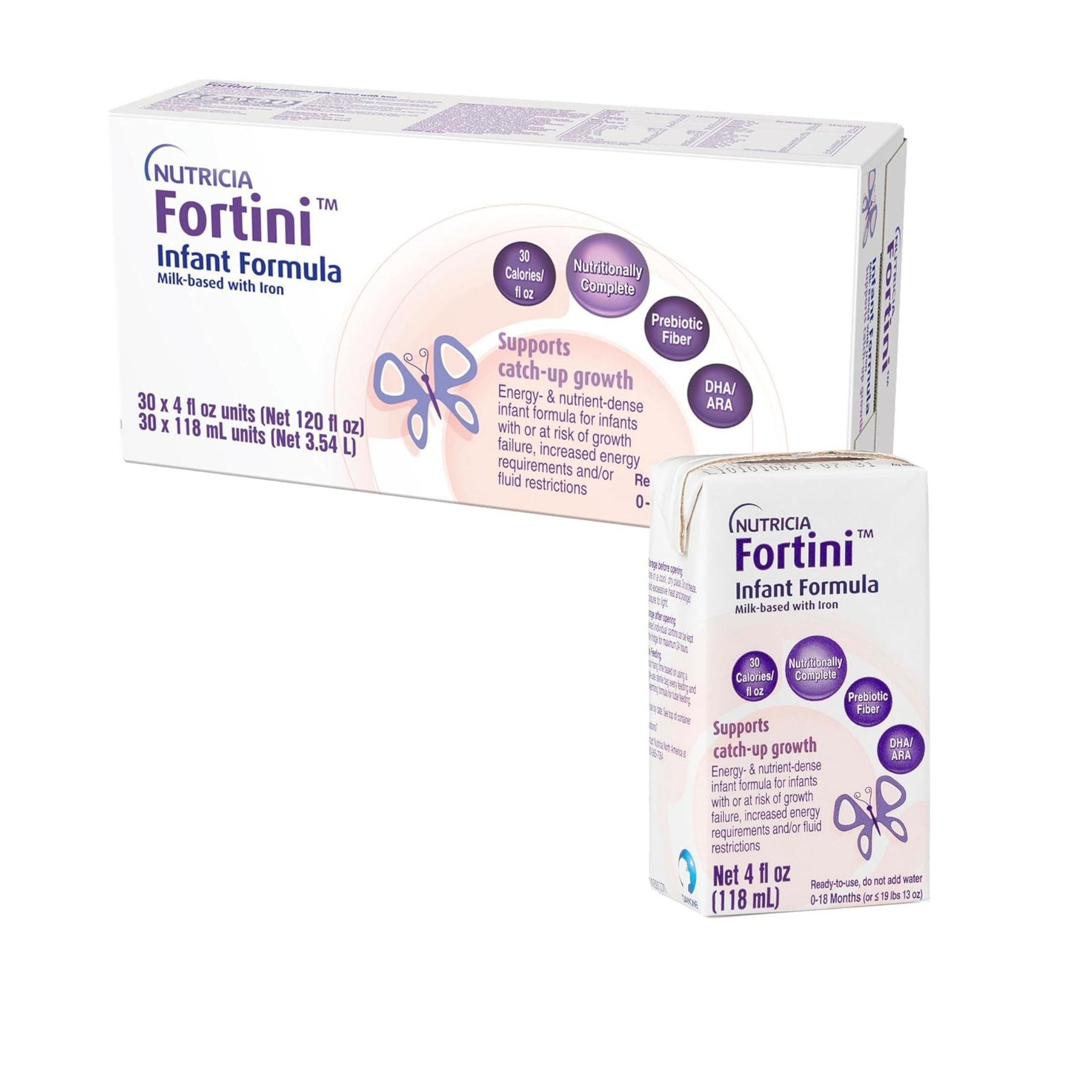 Fortini Nutricia Infant Formula - Milk-Based With Iron - 4 Fl Oz Carton (Case Of 30)