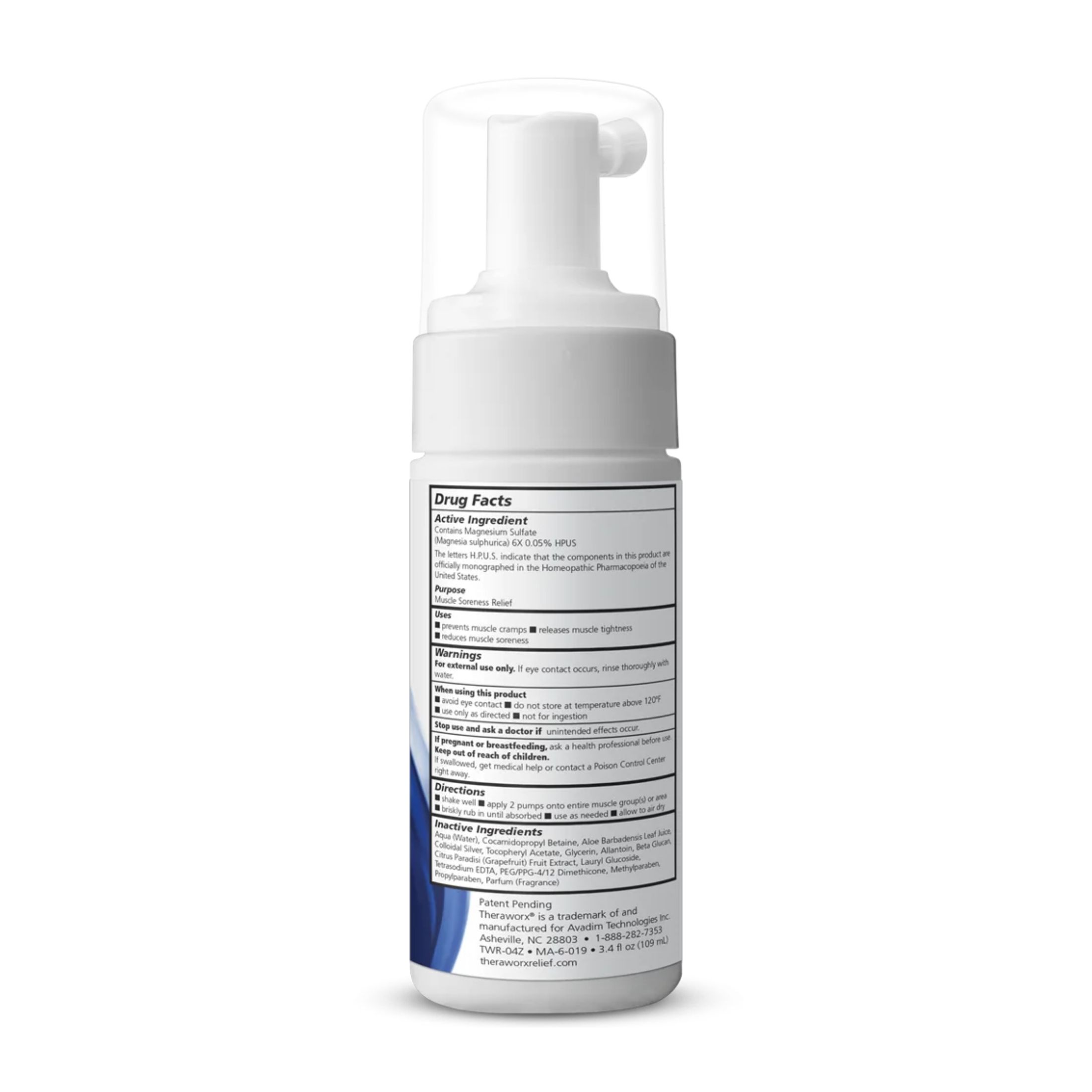 Theraworx Relief Foam For Muscle Cramps & Spasms - 3.4 Oz
