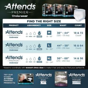 Attends Premier Disposable Underwear Pull On With Tear Away Seams Large, ALI-UW30, Overnight