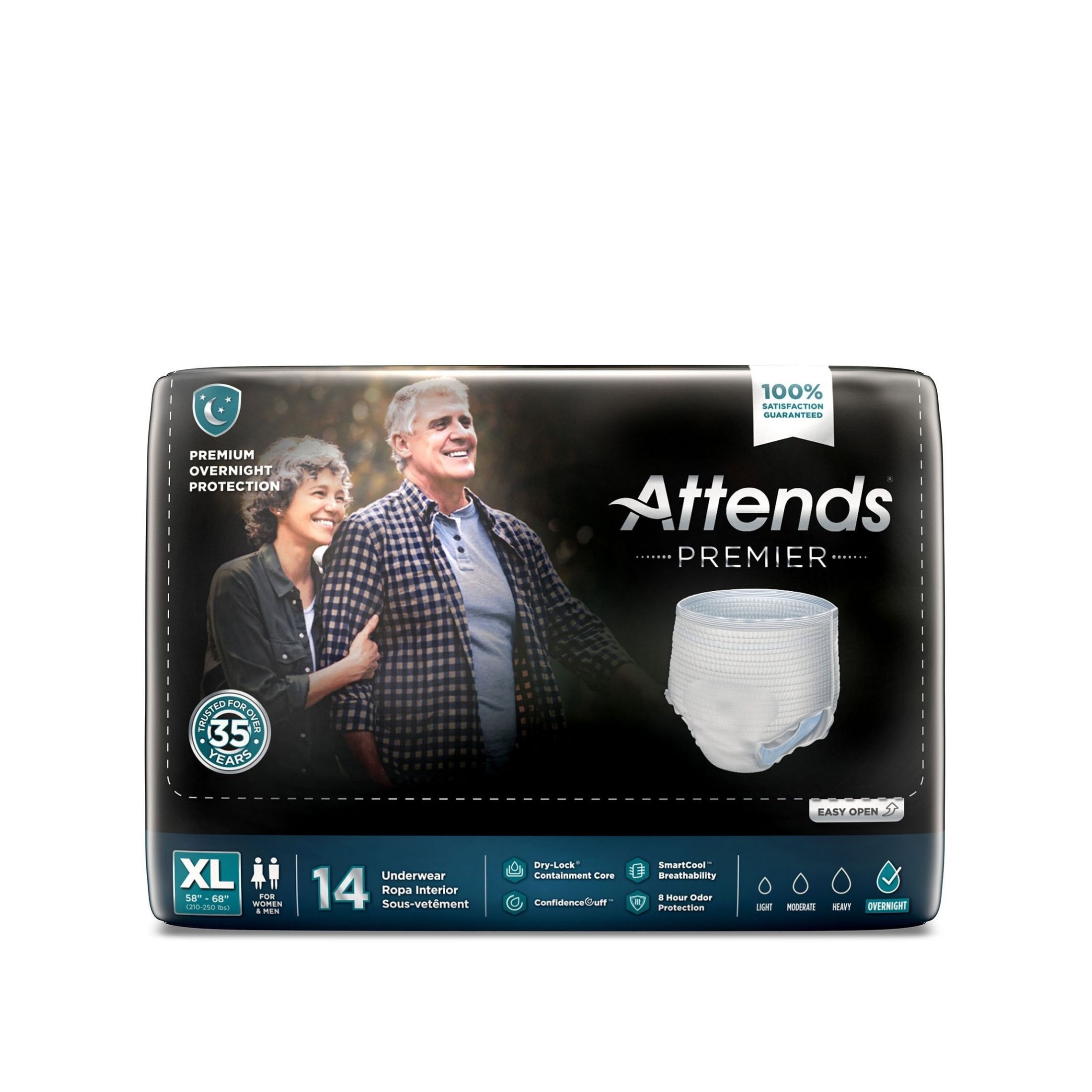 Attends Premier Heavy Absorbency Disposable Underwear, XL, 14/BG