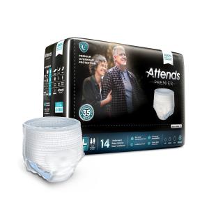 Attends Premier Briefs For Women & Men Medium Overnight - 4 Pks Of 14
