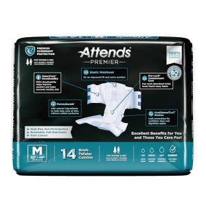 Attends Premier Briefs For Women & Men Medium Overnight - 4 Pks Of 14