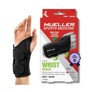 Mueller Green Fitted Wrist Brace, Right, One Size Fits Most
