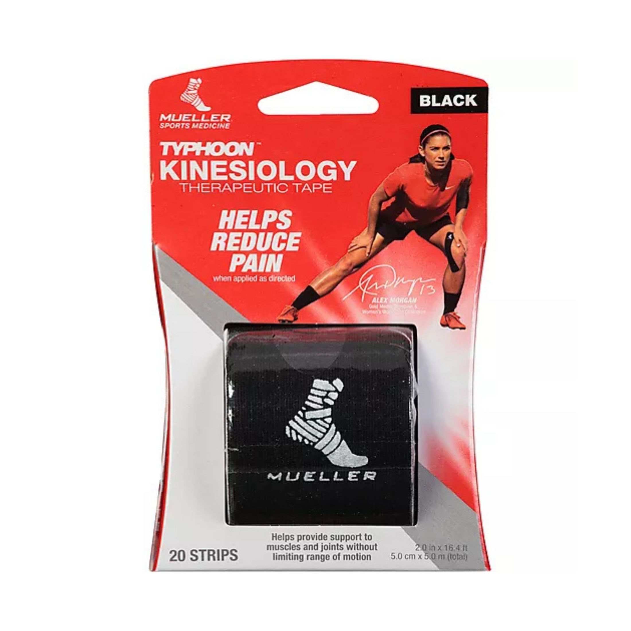 Mueller Typhoon Black Kinesiology Therapeutic Tape 20 Ea Blister Pack
