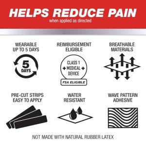 Mueller Typhoon Elite Kinesiology Therapeutic Tape, 20 Pre-Cut I-Strips, Black