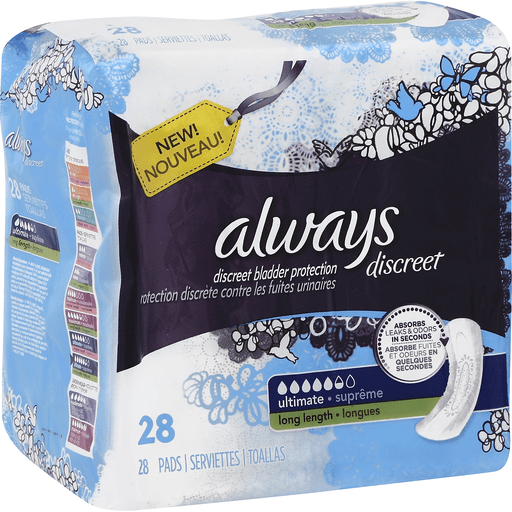 Always Discreet Ultimate Long Length Liners 28 Ct Pack