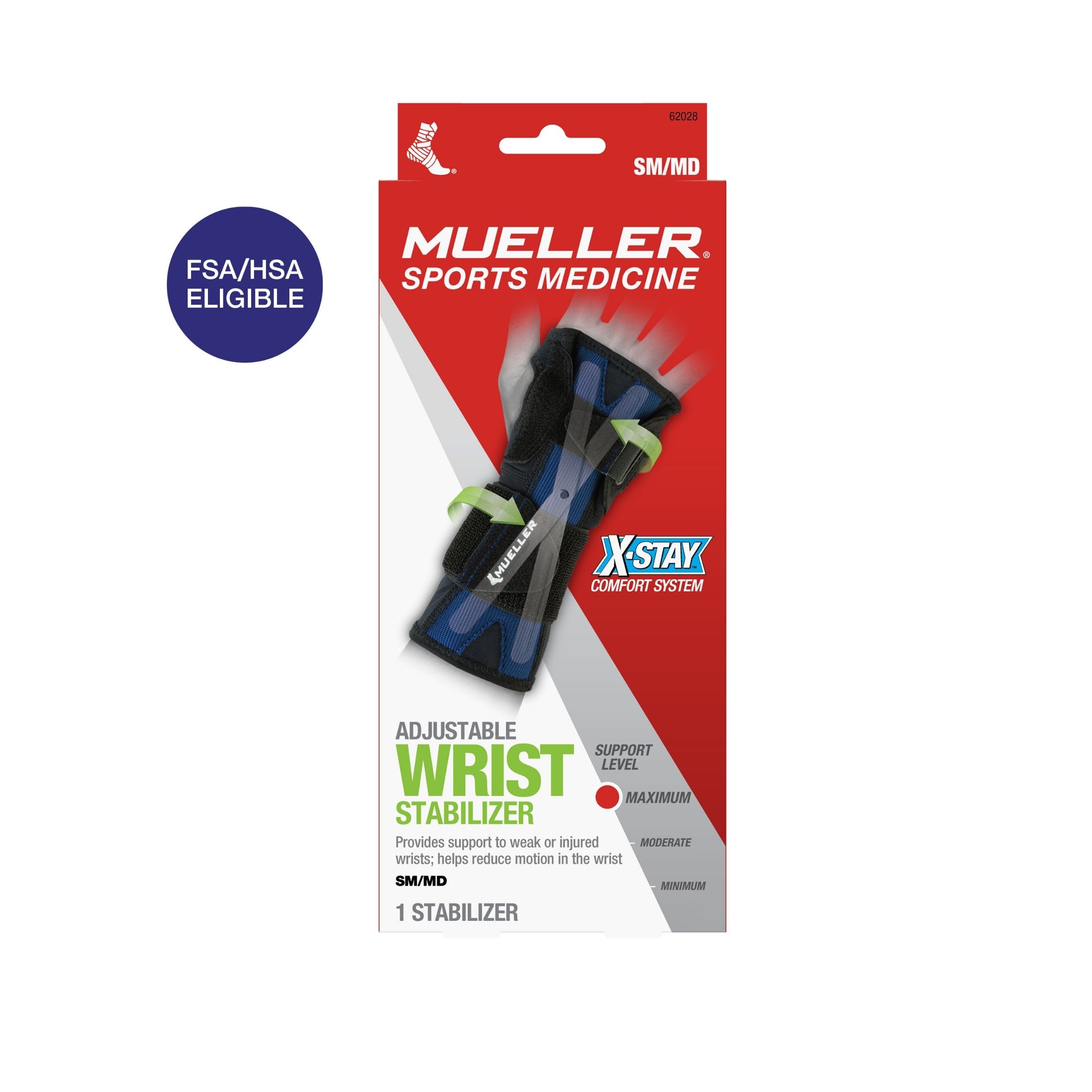 Mueller X-Stay Adjustable Wrist Stabilizer, Small/Medium