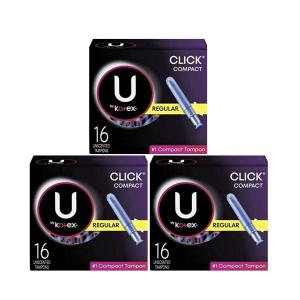 U By Kotex Click Compact Tampons, Regular, Unscented