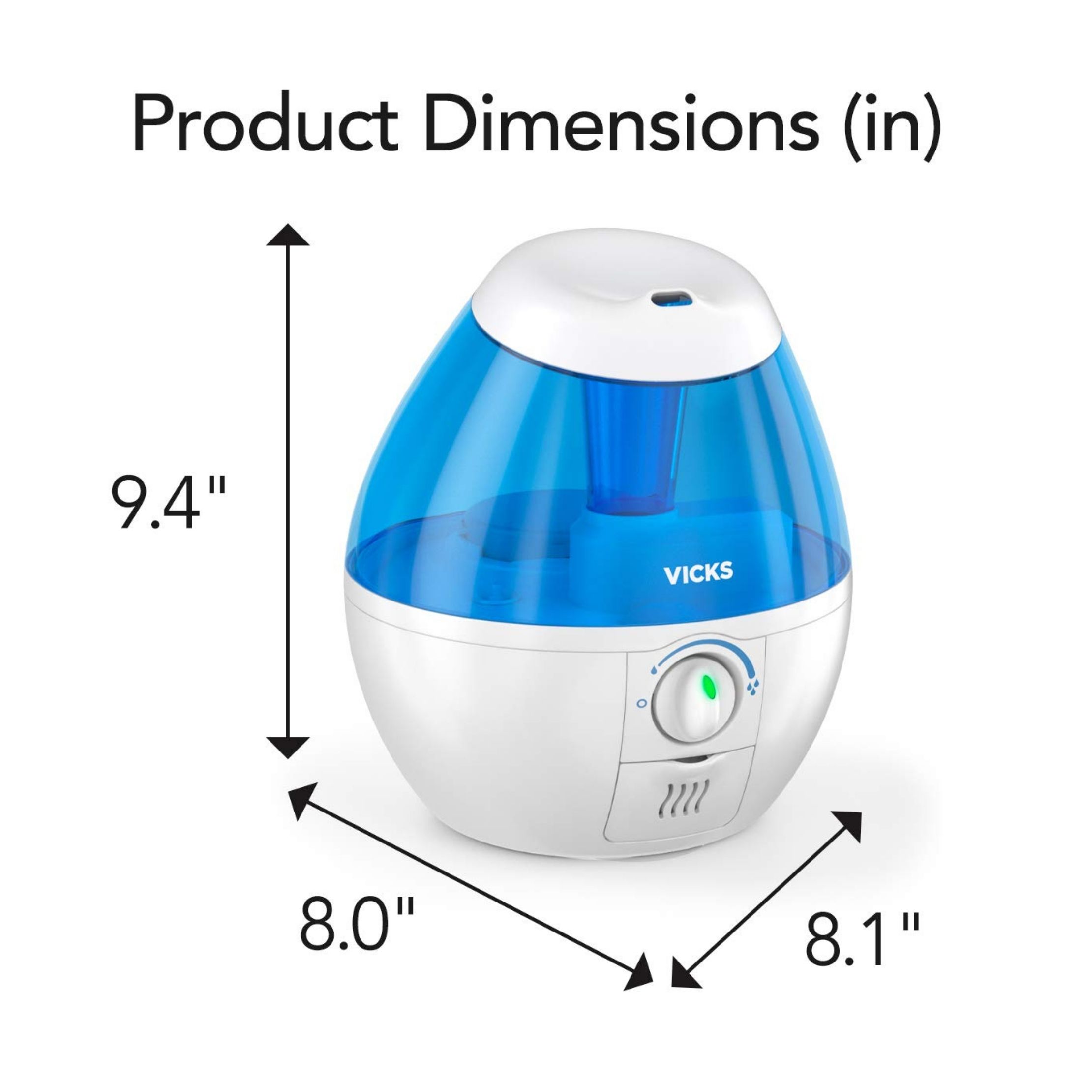 Vicks Humidifier, Cool Mist, FilterFree, Mini, Small Room Size