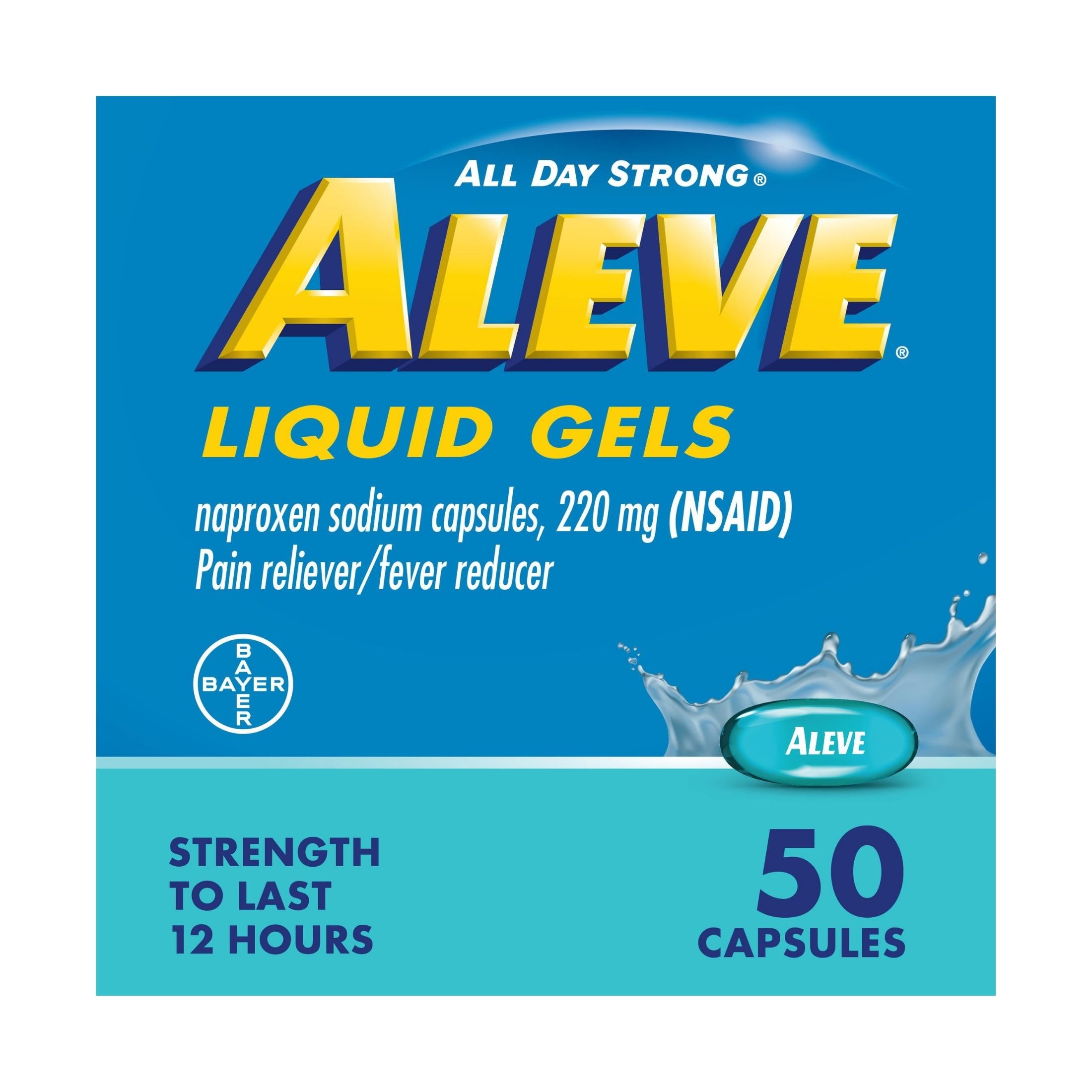 Aleve PM Pain Reliever/Nighttime Sleep-Aid Caplets 50 Ea Box