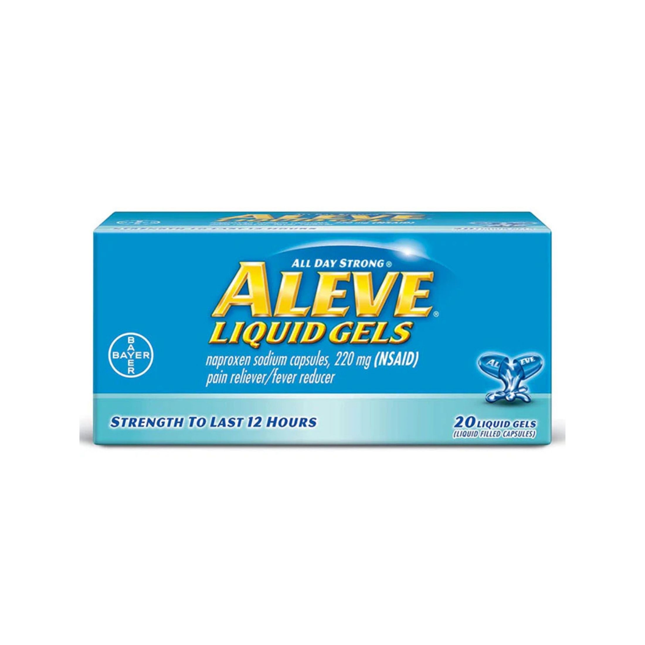 Aleve All Day Strong Liquid Gels 220 Mg Pain Reliever/Fever Reducer Capsules