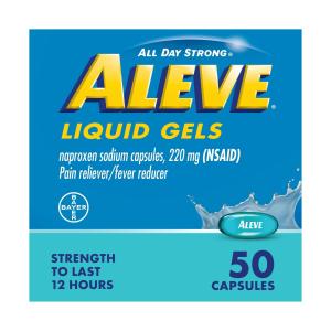 Aleve All Day Strong Liquid Gels 220 Mg Pain Reliever/Fever Reducer Capsules 50 Ea Box