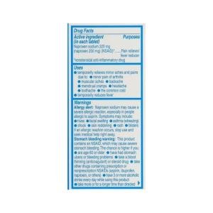 Aleve Pain Reliever/Fever Reducer, 220 Mg, Tablets