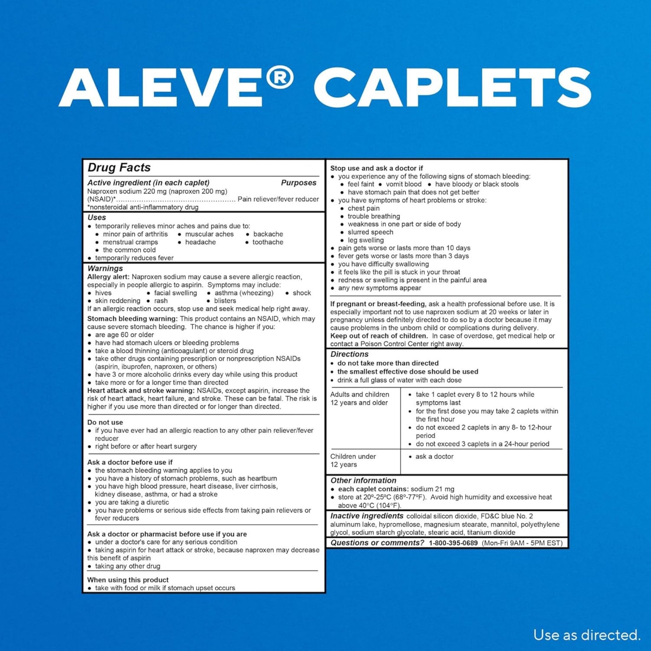 Aleve All Day Strong 220 Mg Pain Reliever/Fever Reducer 24 Caplets