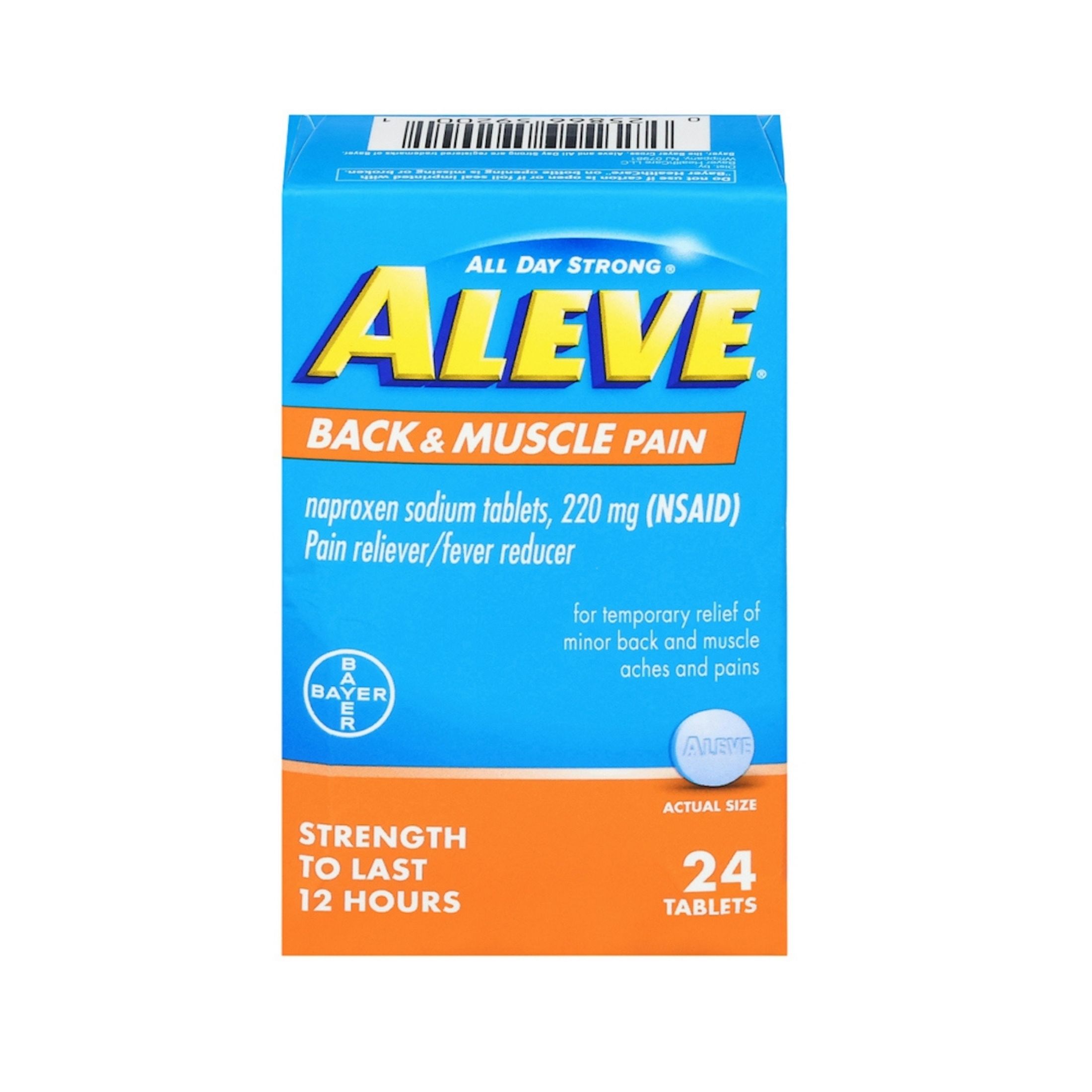 Aleve All Day Strong 220 Mg Back & Muscle Pain Tablets 24 Ea Box